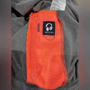 Hollister Neon Orange Gray Sport Sweatshirt thumbnail 4