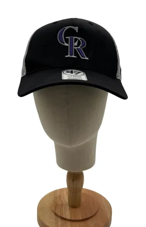 47 Brand NEW Colorado‎ Rockies Trucker Cap Womens Black Snapback Adjustable MVP Hat thumbnail 1