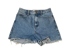 Zara Light Wash Cut Off High Waist Denim Short Shorts 0 thumbnail 1