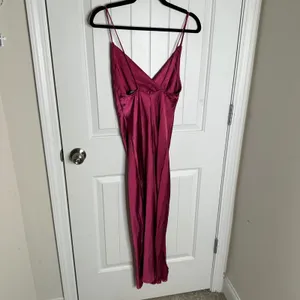 Lioness princess polly pink plunging‎ satin midi dress small open back party thumbnail 7