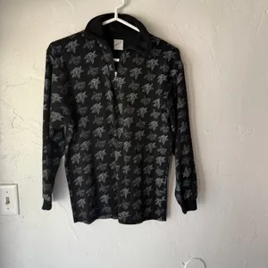 Vintage Y2K Maser Star Print Quarter Zip Pullover Shirt Black Small‎ thumbnail 2