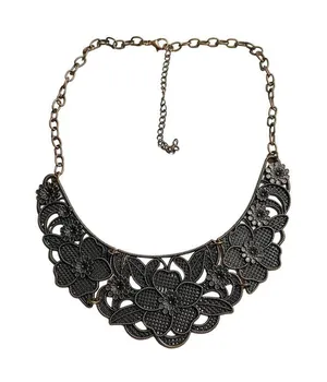 Paparazzi Statement Bib Necklace Petunia Paradise Filigree u Raised Floral Copp thumbnail 1