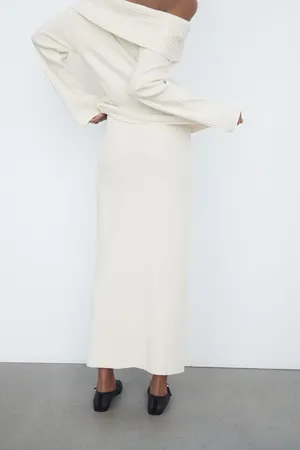 NWT White BRUSHED RIBBED PENCIL SKIRT. Size Medium thumbnail 9