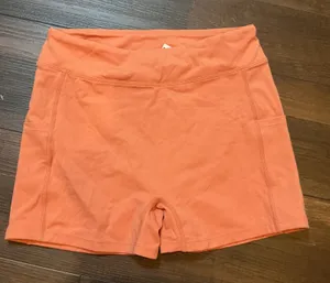 Halara Activewear Biker Shorts Coral Orange High Waisted Pockets Size M Workout thumbnail 1
