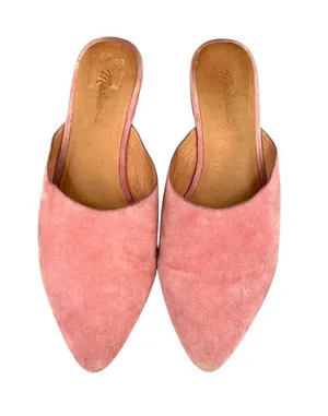Madewell Remi Pink Pastel Suede Mule Flats Pointed Toe Shoes Size 7 Quiet Luxury thumbnail 1