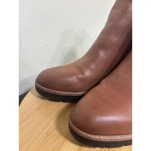 Naturalizer Ankle Boots 8.5M Madalynn Gore Brown Cognac Faux Leather Lug Sole‎ thumbnail 8