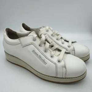 Acne Studios White Leather Platform Sneakers Women EU 37 US 7 Designer Shoes thumbnail 2