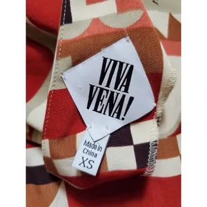 Viva Vena! Dress Women Size XS Geometric Halter Short Sleeve Open Back Collared thumbnail 4