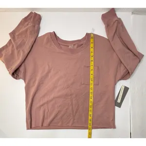 Harmony Balance‎ Organic Cotton Mauve Cropped Sweater Womens Size L Gym Yoga New thumbnail 3