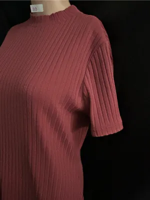 Forever 21+ Ribbed Short-Sleeve Midi Dress in Rose Pink 1X thumbnail 3