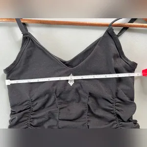 Free People Good Karma Ruched Tank Top in Black Size XS thumbnail 5