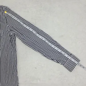 Lauren Ralph Lauren Navy Blue and White Vertical Stripe Button-Down Shirt Size M thumbnail 7