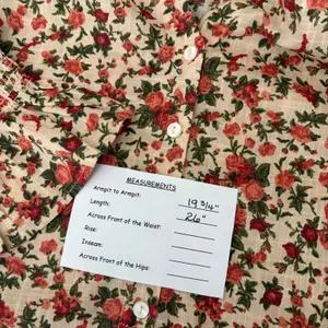 FREE PEOPLE Meant To‎ Be Blouse Floral Vintage Combo Ruffled Smocked Small thumbnail 15