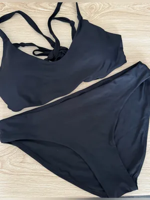 Free Fly Medium Wavebound Cross-Tie Bikini Set Black Vacation Getaway thumbnail 2