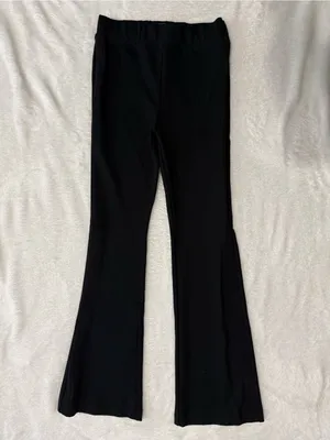 Anthropologie Maeve Black Ponte Flare Pants Retro 70s Elastic Waist Size Small thumbnail 6