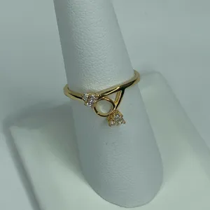 18K Gold-Plated Sterling Silver Cubic Zirconia Round CZ Swirl Bridal Se… thumbnail 5