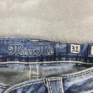 MISS ME Capri Jeans Angel Wings Embellished‎ Size 31 JE5436P3 Western Cropped thumbnail 2