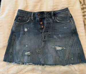 Denim A-line Mini Skirt thumbnail 3