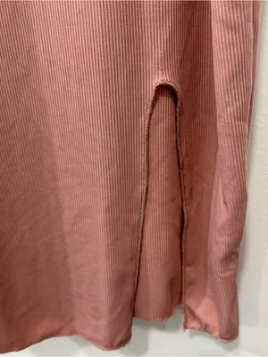 Unbranded Pink Ribbed Tight Midi Dress Size M thumbnail 3