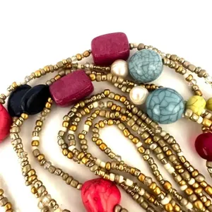 Chico’s double strand gold tone long beaded necklace NWT thumbnail 10