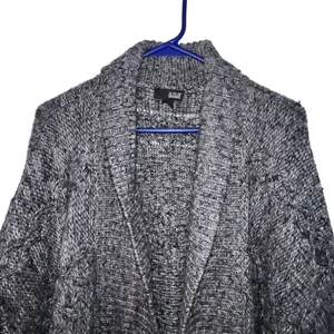 Ana A New Approach Dark Grey Shrug Sweater Short Sleeve‎ Knit Open Front L/XL thumbnail 2