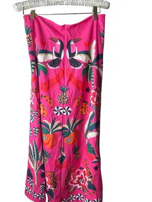 New Maxi skirt floral pineapple leopard bird print pink Medium Colarat thumbnail 2