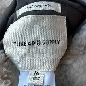NWOT Thread & Supply “that cozy life” reversible, gray & plaid vest size M thumbnail 8