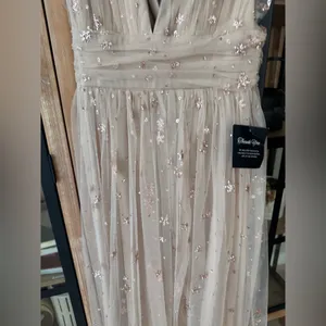 Altar'd State Tulle maxi dress ruffle flutter sleeve glitter stars formal sparkly vneck aster thumbnail 10
