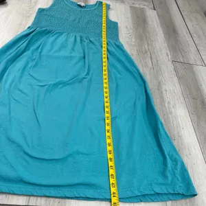 Company One Blue Chore Dress L Distressed Stained Garden Work Artist Smock thumbnail 12