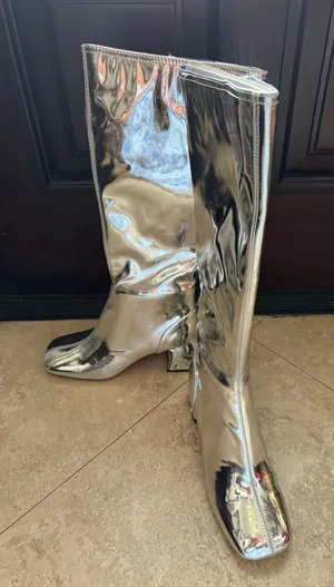 New Sam Edelman, high silver boots, size 6 no box thumbnail 1