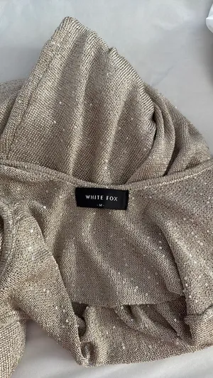 White Fox Marine Mist Sequin Knit Maxi Dress Champagne thumbnail 3
