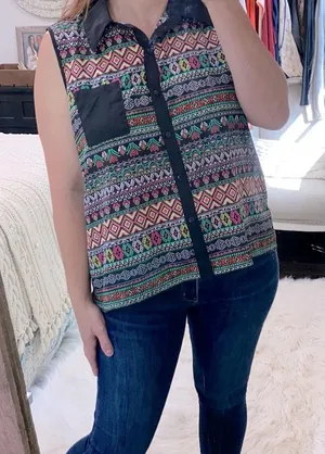 No boundaries sleeveless top floral size XLarge thumbnail 1