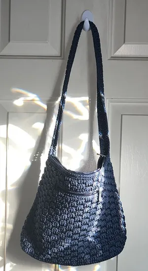The Sak Dark Blue Crochet Shoulder Bag thumbnail 1