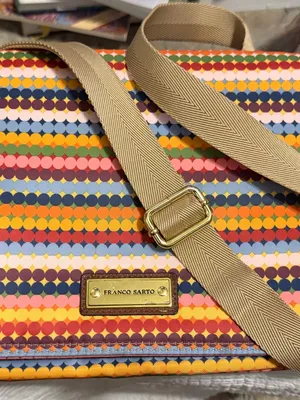 Franco Sarto Multicolor Dot-Print Crossbody with Tan Strap thumbnail 2