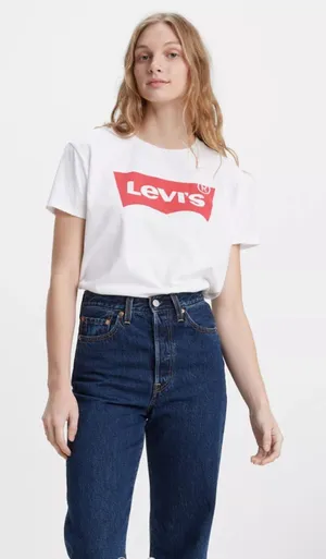 Levi's Classic Red Logo White Tee Size XL thumbnail 1