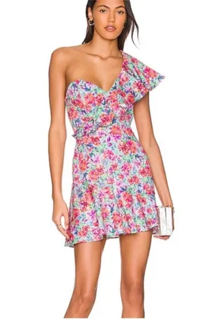 Amanda Uprichard x Revolve Mckinnon one shoulder floral mini dress in formosa S thumbnail 1