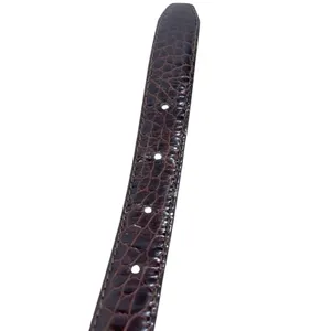 Y2K Brighton Brown Crocodile Embossed Leather Charm Belt M/L 32 Silver Buckle thumbnail 10