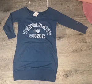 Victoria’s Secret OLD PINK Early 2000’s University of PINK MINI Sweatshirt Dress thumbnail 1