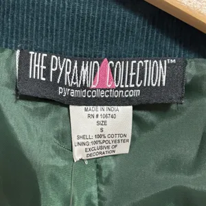 Pyramid Collection Corduroy Blazer Teal Lace Trim Edwardian Steampunk Goth New S thumbnail 8