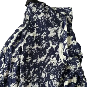 Anthropologie Edme & Esyllte Sketchbook Shirt Dress Blue White Smocked size 6 thumbnail 3