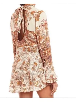 $118 Free People Lady Luck tunic/ mini dress in rose combo S thumbnail 3