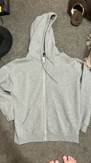 Grey Forever 21 Zip-Up Hoodie thumbnail 1