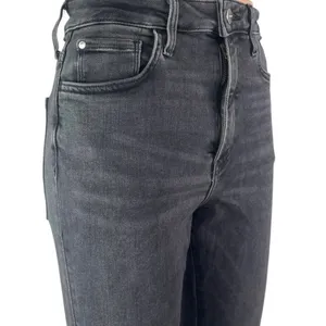 H&M Women's Black High Waisted Button Zip Slim Fit Skinny Denim Jeans Pants Sz S thumbnail 3