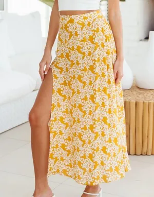 Hello Molly Signature Signed Copy midi Skirt Mustard thumbnail 2