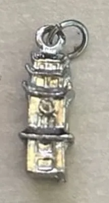 Sterling‎ silver Japanese pagoda charm 1" thumbnail 1