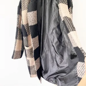 ASTR The Label Cora Plaid Wool Blend Peacoat Oversized Brown Black Coat thumbnail 7