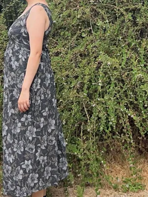 Vintage Gray floral maxi dress. thumbnail 5