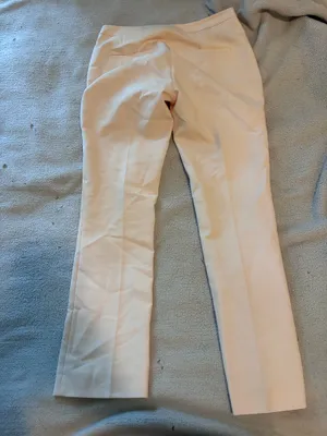Zara Basic Straight Leg Classic Cream Dress Pants thumbnail 3