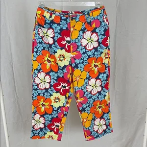 Talbots Women's Hawaiian Print Pants Size 8 thumbnail 1