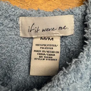 If‎ It Were Me Fuzzy Crop Tank Top Blue M Medium Cozy Lounge Wear thumbnail 2
